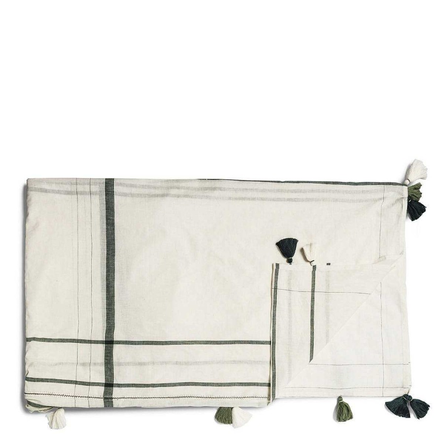 Daylesford Organic Nila Margin Tablecloth Green Best