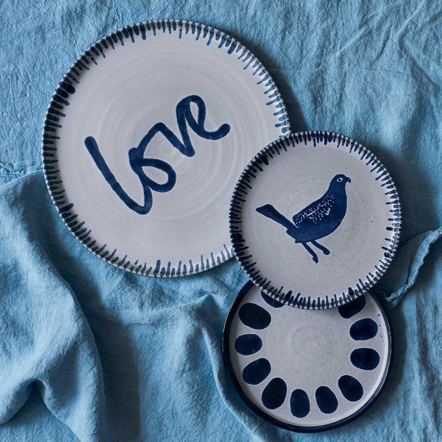 Daylesford Organic Galley Love Large Blue Plate Clearance