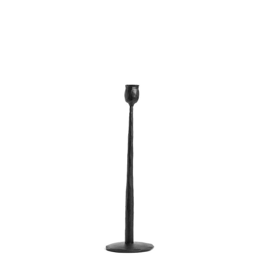 Daylesford Organic Forged Taper Candle Holder Black Small New