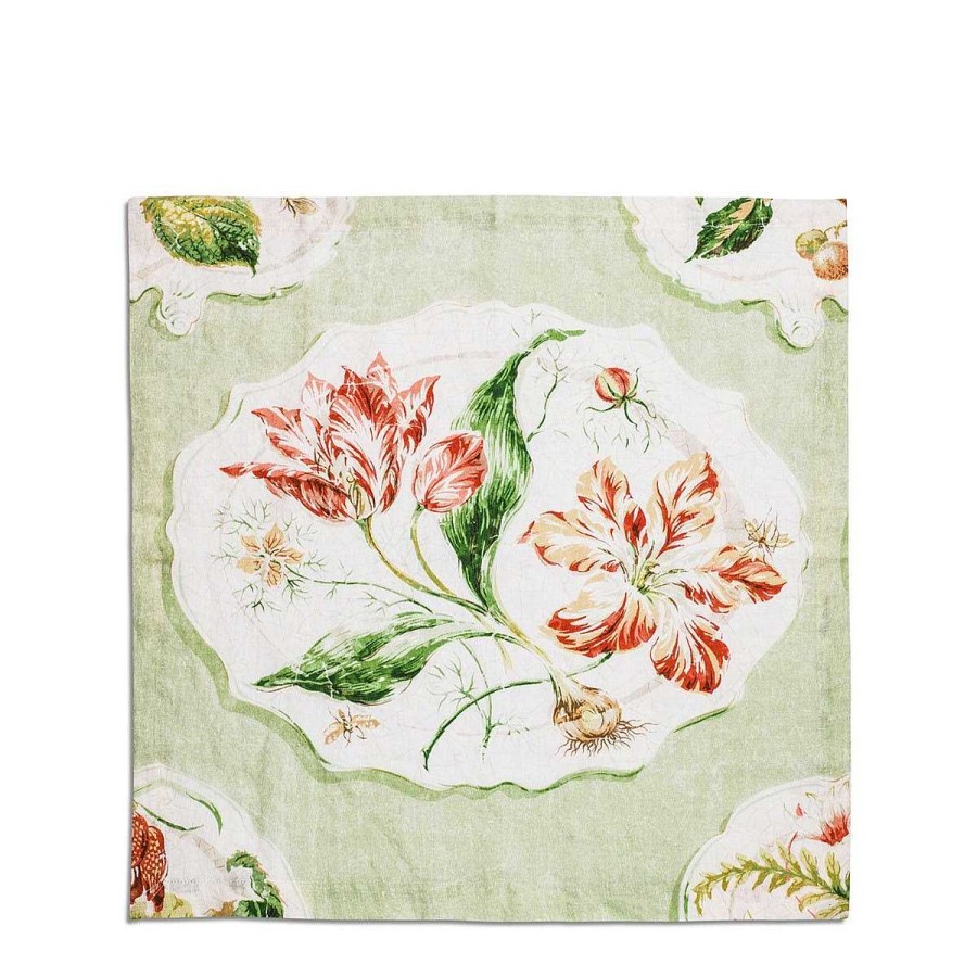 Daylesford Organic Daylesford X Colefax Quince Garden Napkin In Green With Tulips Wholesale