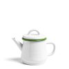 Daylesford Organic White & Green Enamel Teapot New