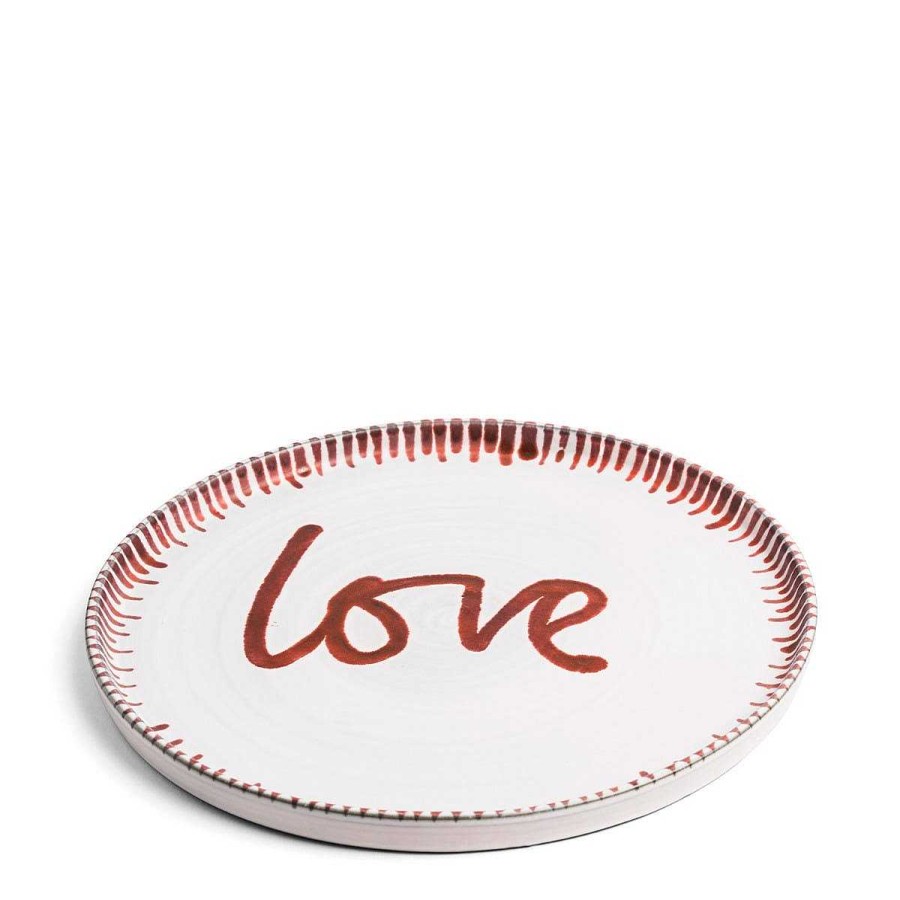 Daylesford Organic Galley Love Large Red Plate Hot