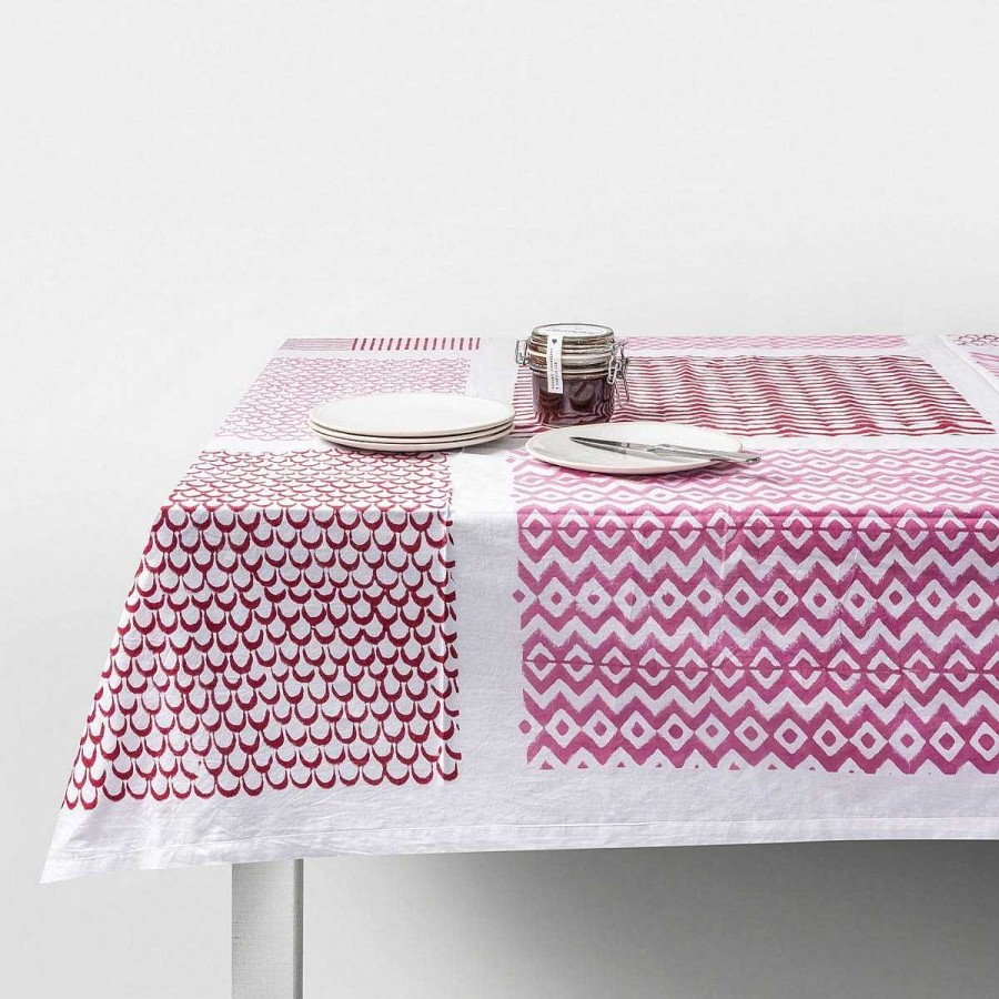 Daylesford Organic Block Pink Tablecloth Wholesale