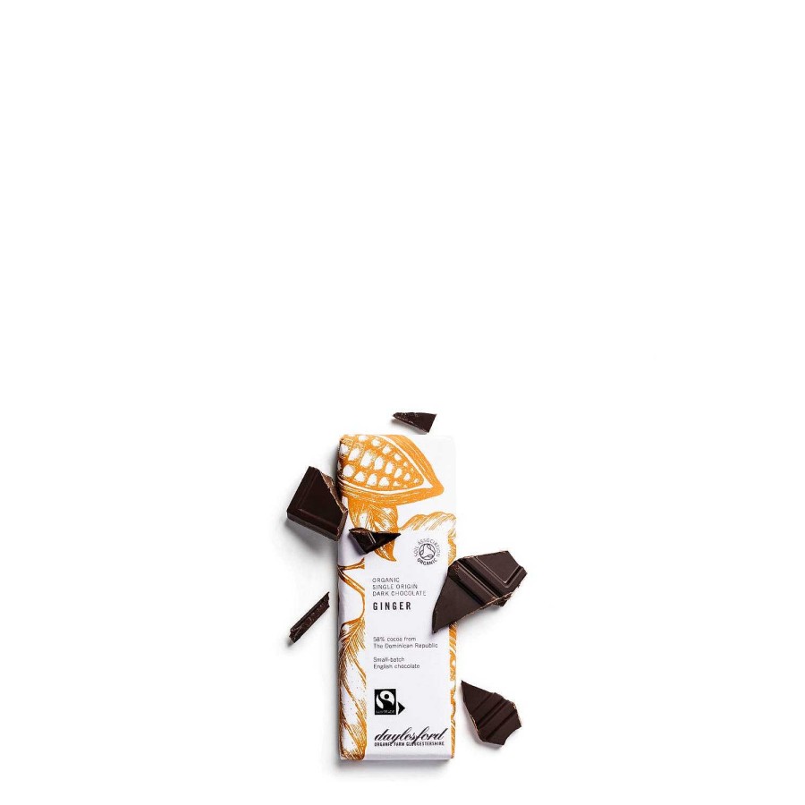 Daylesford Organic Single Origin Dark Chocolate Ginger Bar Clearance