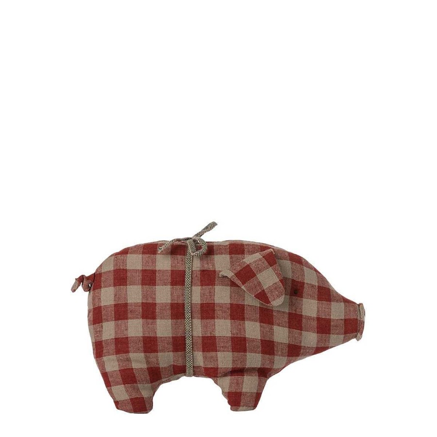 Daylesford Organic Red Linen Check Pig Wholesale