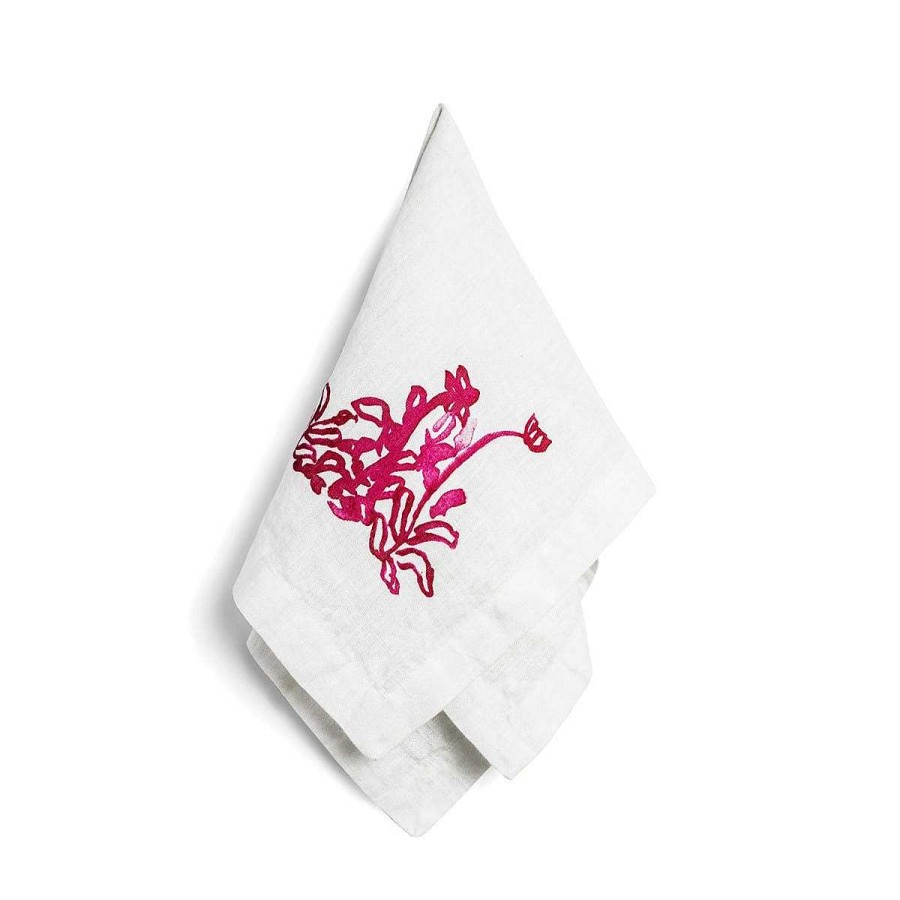 Daylesford Organic Eden Pink Cosmos Napkin New